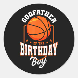 Godfather Of The Birthday Boy Basball Theme Bday Classic Round Sticker