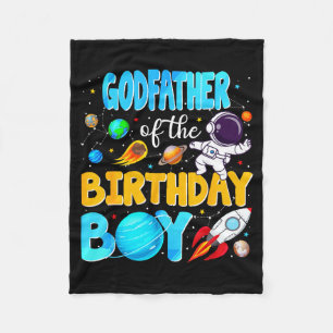 Godfather Of The Birthday Boy Space Astronaut 1st  Fleece Blanket