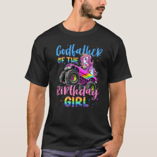 Godfather Of The Birthday Girl Racing Unicorn Mons T-Shirt