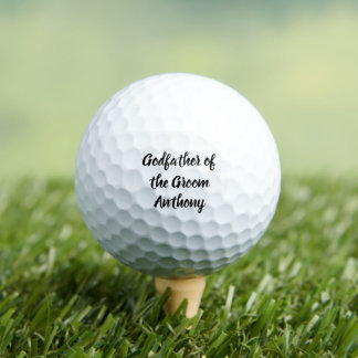 Godfather of the Groom Black Custom Name Wedding Golf Balls