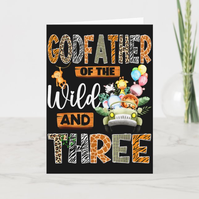 Godfather Of The Wild &amp; Three 3rd Birthday Boy Card (Front)