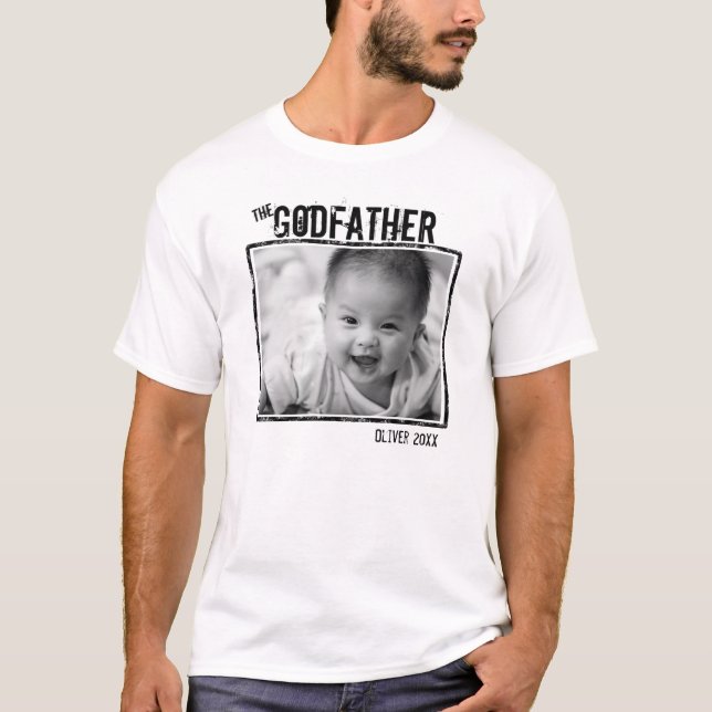 Godfather Personalised Photo and Name T-Shirt (Front)