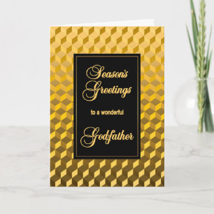 Godfather Seasons Greetings Golden Effect Blocks Holiday Card