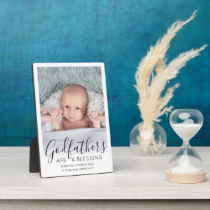 Godfather Thank You Christening or Baptism Photo Plaque