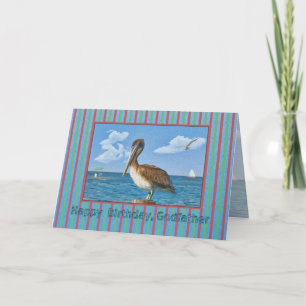 Godfather's Birthday Card with Brown Pelican