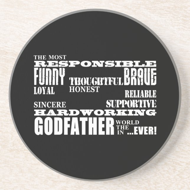 Godfathers Birthdays & Christmas : Qualities Coaster (Front)