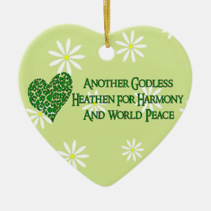 Godless For World Peace Ceramic Tree Decoration