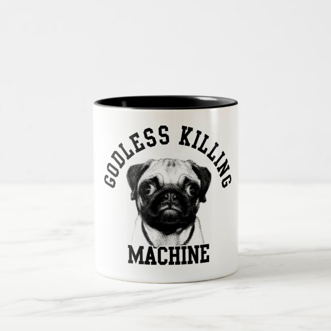 Godless killing machine Two-Tone coffee mug (Center)
