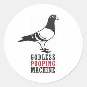 Godless Pooping Machine Classic Round Sticker