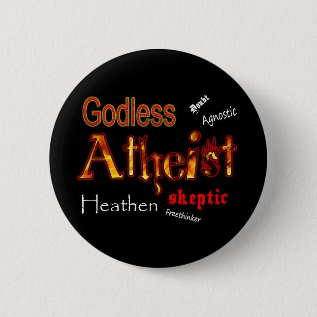 Godless Words 6 Cm Round Badge (Front)