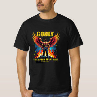 Godly Rise - Fire-Winged Warrior (Proverbs 24:16) T-Shirt