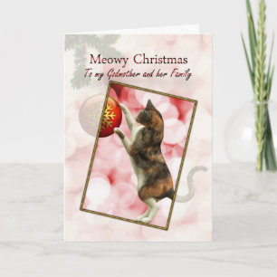 Godmother and family, Meowy Christmas Holiday Card