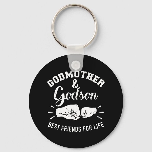 Godmother and godson friends for life key ring (Front)