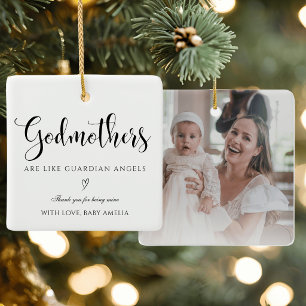 Godmother Angel Thank You  Ceramic Ornament