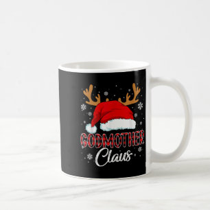 Godmother Claus Santa Christmas Red Plaid Matching Coffee Mug