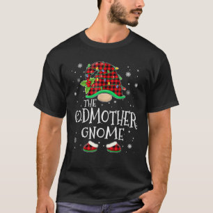 Godmother Gnome Red Plaid Matching Family Christma T-Shirt