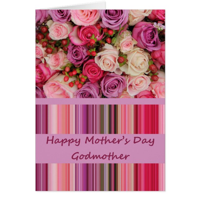 Godmother    Happy Mother's Day rose card (Front)