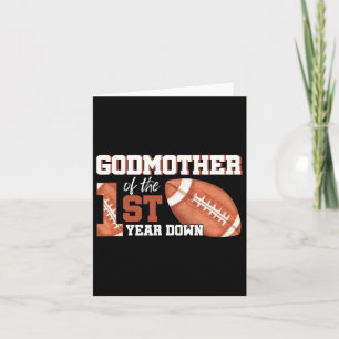 Godmother Of The 1 Year Old Birthday Football 1st Card