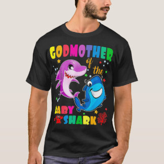Godmother Of The Baby Shark Birthday Godmother Sha T-Shirt