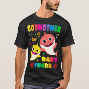 Godmother Of The Baby Shark Birthday Mommy Shark T-Shirt