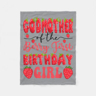 Godmother Of The Berry First Birthday Girl Fleece Blanket