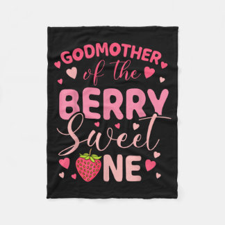 Godmother of the berry sweet one strawberry first fleece blanket