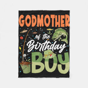 Godmother of the birthday boy fishing family bday fleece blanket