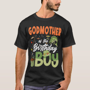 Godmother of the birthday boy fishing family bday T-Shirt