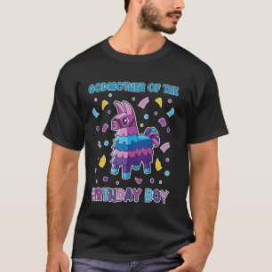 Godmother of the Birthday Boy Llama Pinata Family T-Shirt