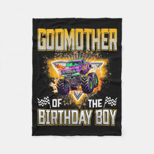 Godmother Of The Birthday Boy Monster Truck Birthd Fleece Blanket