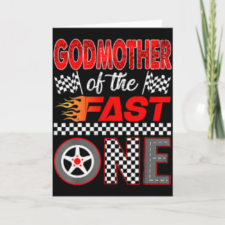 Godmother Of The Fast One First Birthday Racing Ca Card