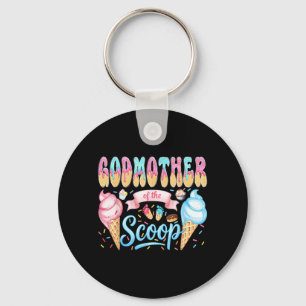 Godmother of The Scoop Ice Cream Gender Reveal Key Ring