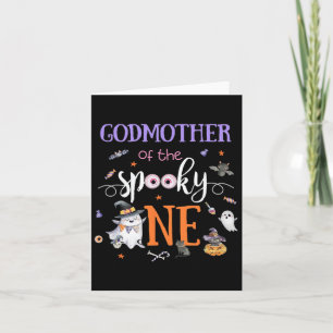 Godmother Of The Spooky One Halloween Ghost 1st Y  Card