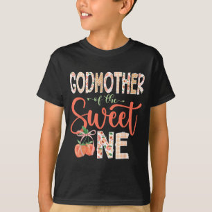 Godmother of The Sweet One Peach 1st Birthday Girl T-Shirt