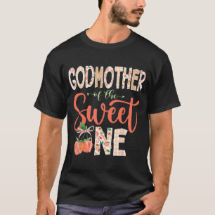 Godmother of The Sweet One Peach 1st Birthday Girl T-Shirt