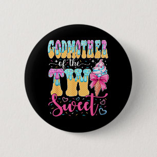 Godmother of The Two Sweet 2nd Birthday Girl Ice 6 Cm Round Badge