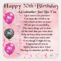 Godmother Poem - 30th Birthday Design