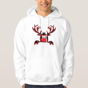 Godmother Reindeer Santa Hat Buffalo Plaid Christm Hoodie