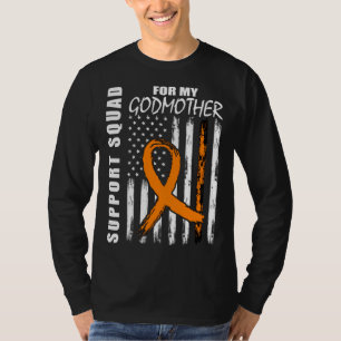Godmother Support Squad Leukemia Awareness USA Fla T-Shirt
