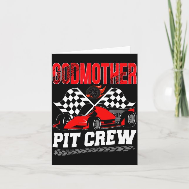 Godmother T Crew Racing Family Race Car Birthday B Card (Front)