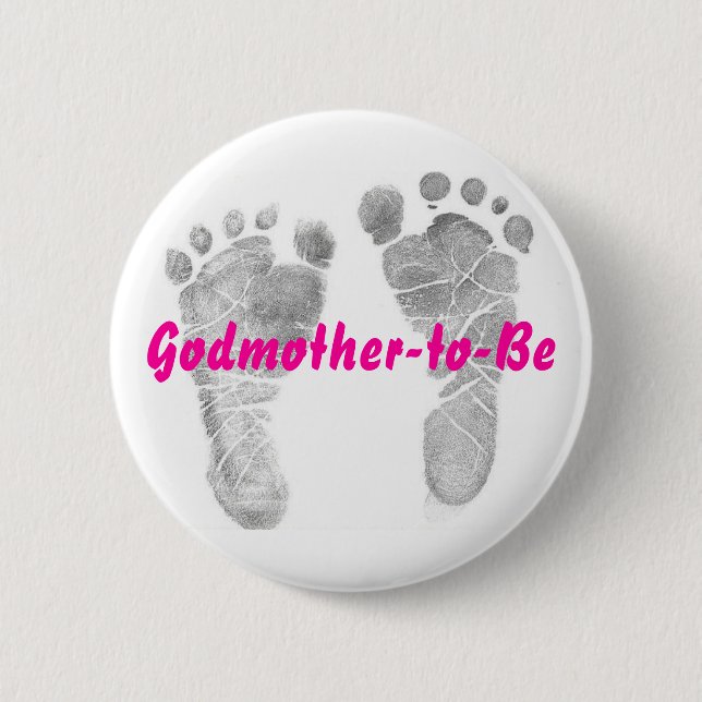 Godmother-to-Be 6 Cm Round Badge (Front)