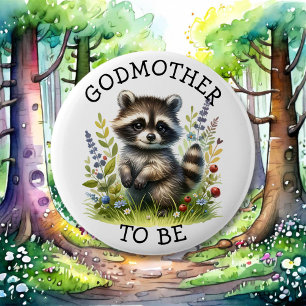 Godmother to be   Woodland Themed Baby Shower  6 Cm Round Badge