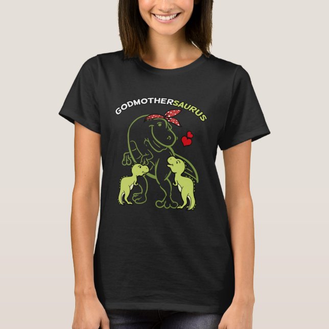 Godmothersaurus Godmother 2 Kids Rex Godparent's D T-Shirt (Front)