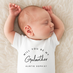 Godparent Proposal Godmother Godfather Question Baby Bodysuit