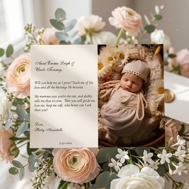 Godparent Proposal Poem Custom Photo Invitation (Creator Uploaded)
