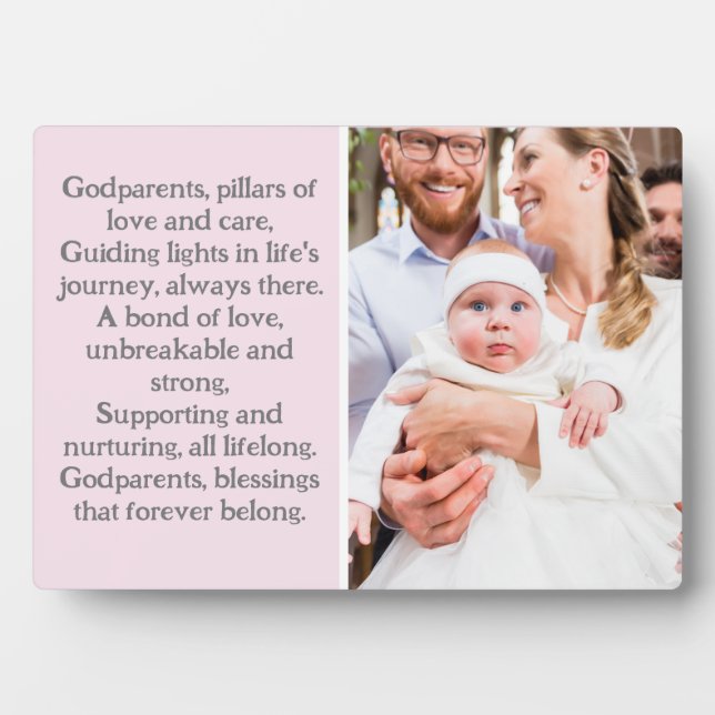 Godparents and Godchild Custom Plaque with Easel (Front)