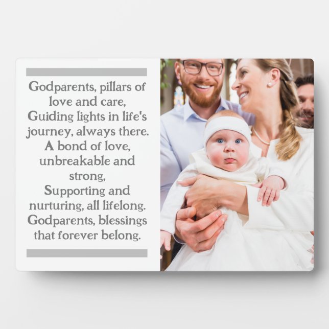 Godparents and Godchild Custom Plaque with Easel (Front)