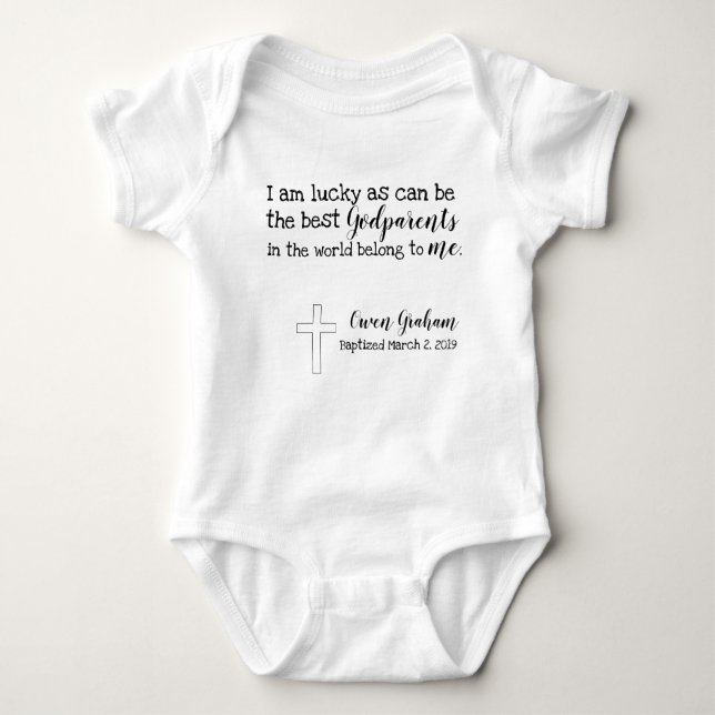 Godparents baptised baby bodysuit (Front)