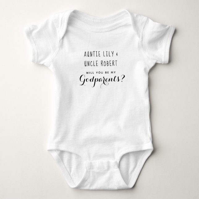 Godparents | Personalized Minimalist Baby  Bodysuit (Front)