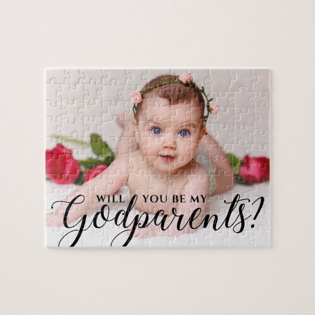 Godparents Proposal Photo Jigsaw Puzzle (Horizontal)